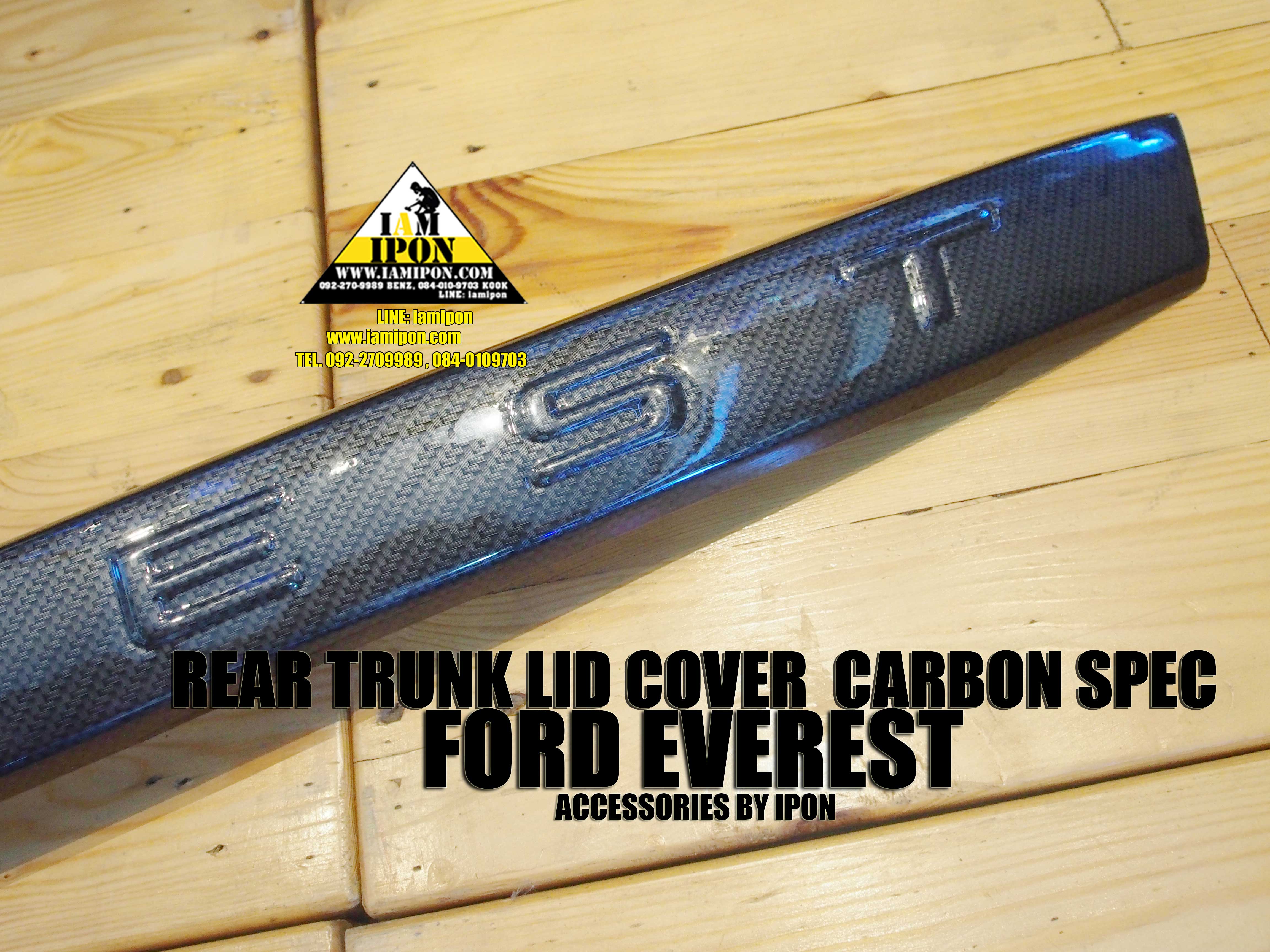 REAR TRUNK LID COVER FORD EVEREST CARBON SPEC คาดคิ้วฝาท้ายสีคาร์บอนฟอร์ดเอเวอเรสต์