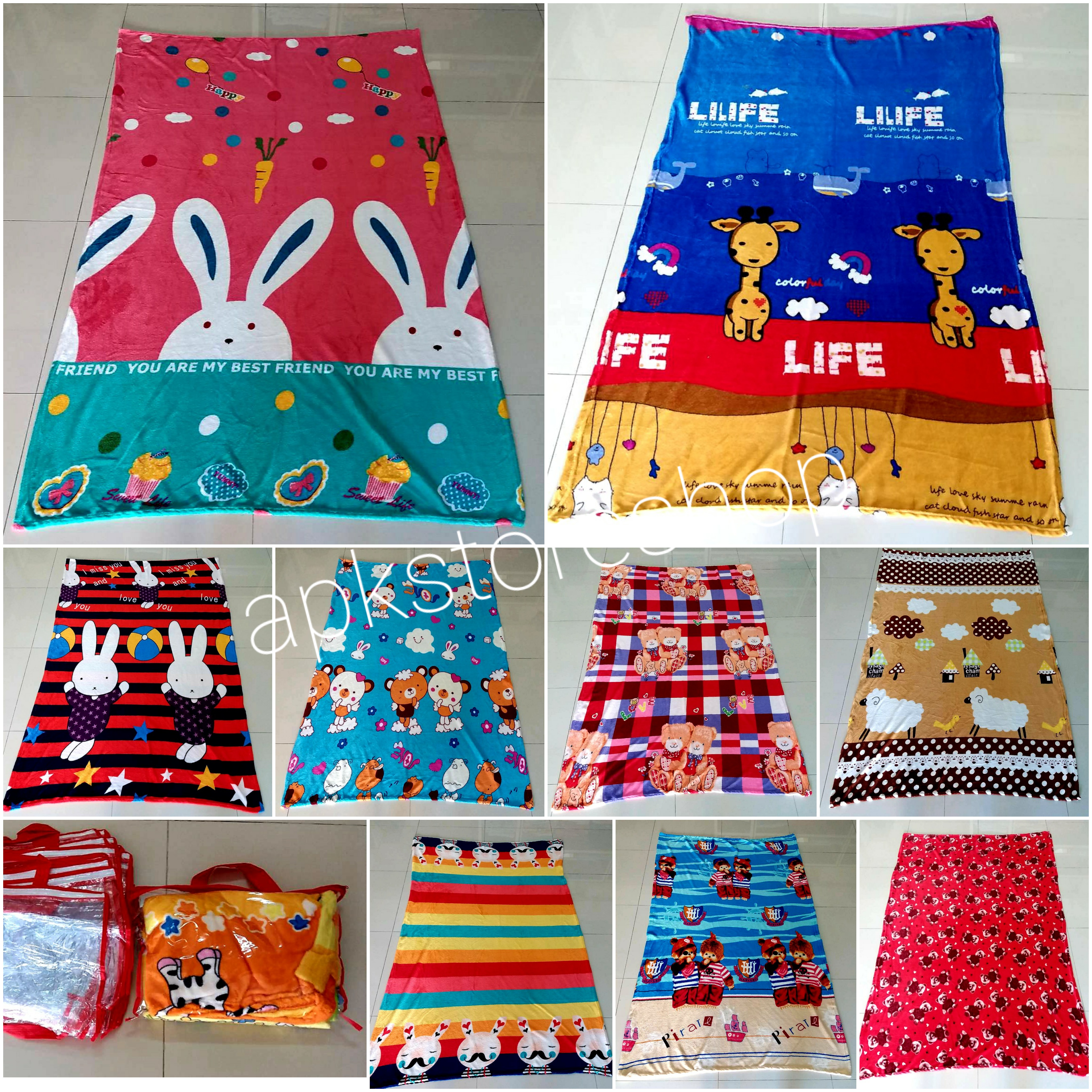 ขายส่ง ผ้าห่มนาโน แบบบาง #APK57-ลายการ์ตูน ส่ง 57 บาท