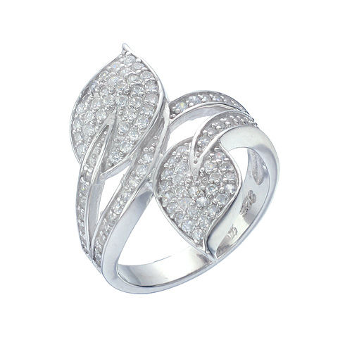 แหวนเงินแท้925เพรชประดับเพรชแท้สวิส เกรดดี น้ำใส