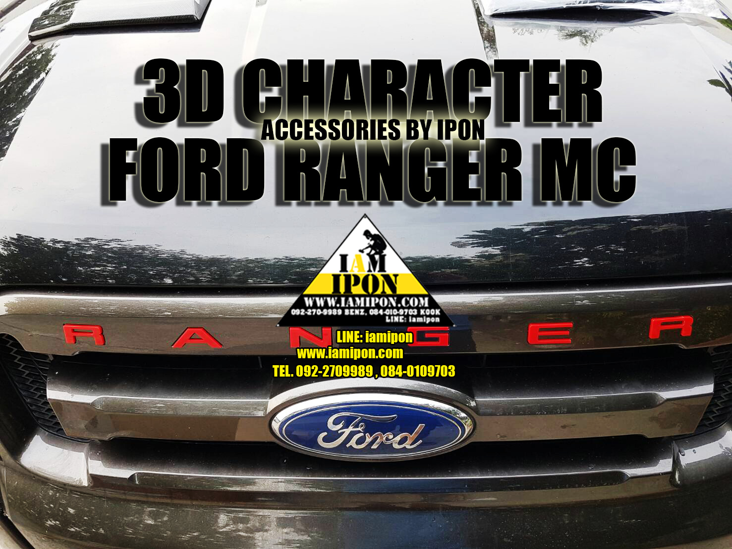 3D CHARACTER FRONT GRILL FORD RANGER MC ตัวหนังสือติดกระจังหน้าฟอร์ดเรนเจอร์ MC