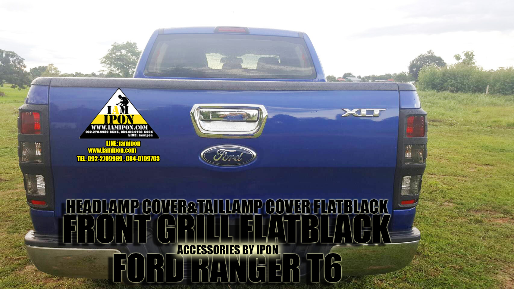 FRONT GRILL FORD RANGER T6 FLATBLACK LOGOWILDTRAK กระจังหน้าดำด้านโลโก้วายแทรก ฟอร์ดเรนเจอร์ T6