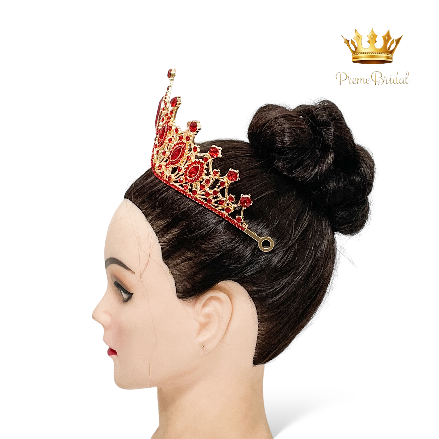 (พร้อมส่ง) เทียร่า 303 สีแดง-ทองB มงกุฎนางงาม งานสวย ปราณีต QCเพชรทุกเม็ด สินค้าพร้อมส่งจากไทย