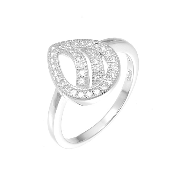 แหวนทองคำขาว ประดับเพชร CZ แหวนทรงหยดน้ำ ดีไซน์เก๋ๆ แฝงความคลาสสิคที่ลวดลายเส้นตัดอ่อนละมุน สวยหรูแต่ไม่เรียบจนเกินไป โดดเด่นไม่ซ้ำใครแน่นอน