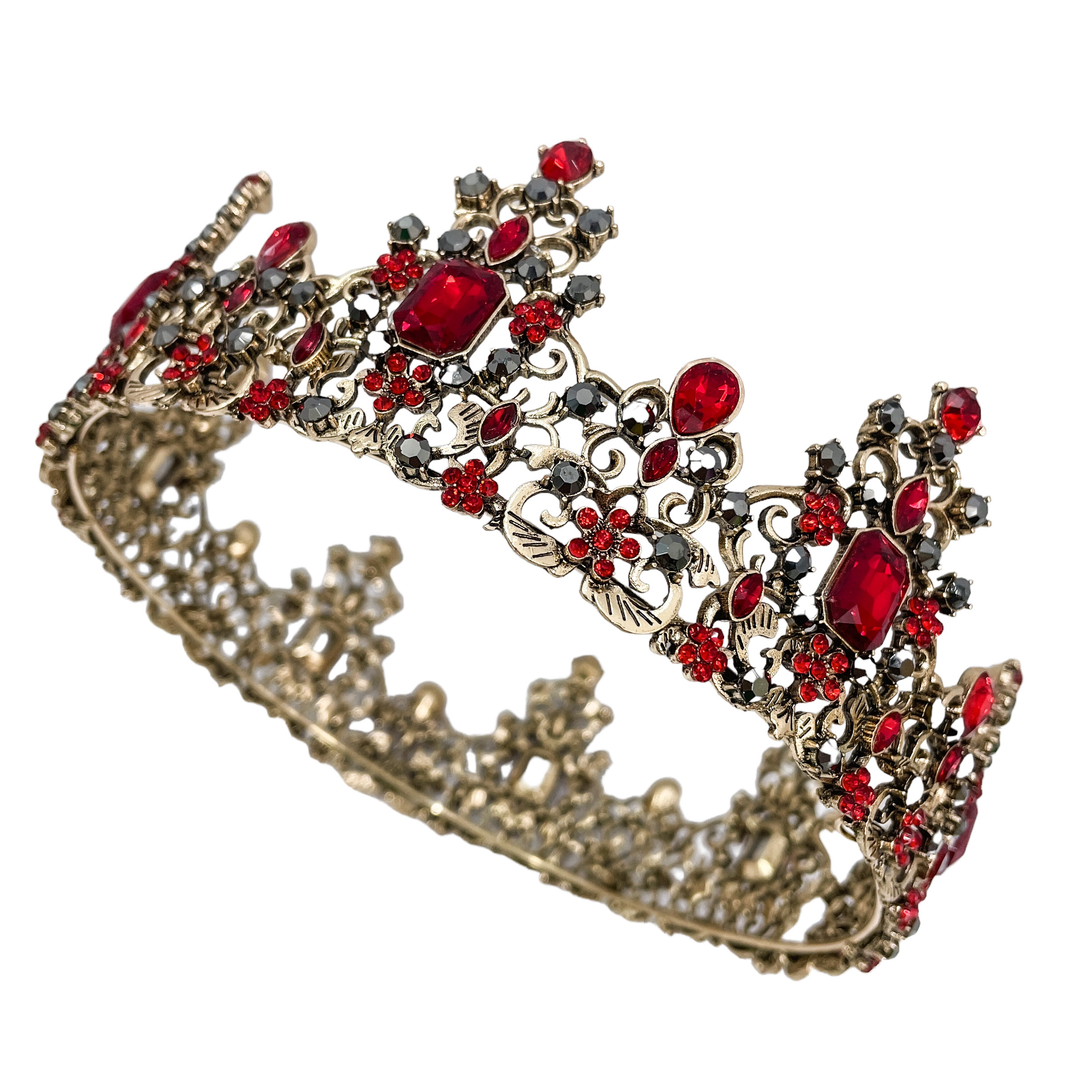 (พร้อมส่ง) มงกุฏ 066 สีแดง มงกุฎนางงาม มงกุฎเจ้าชาย มงกุฎสไตล์วินเทจ งานสวย QCเพชรทุกเม็ดไมมีหลุด