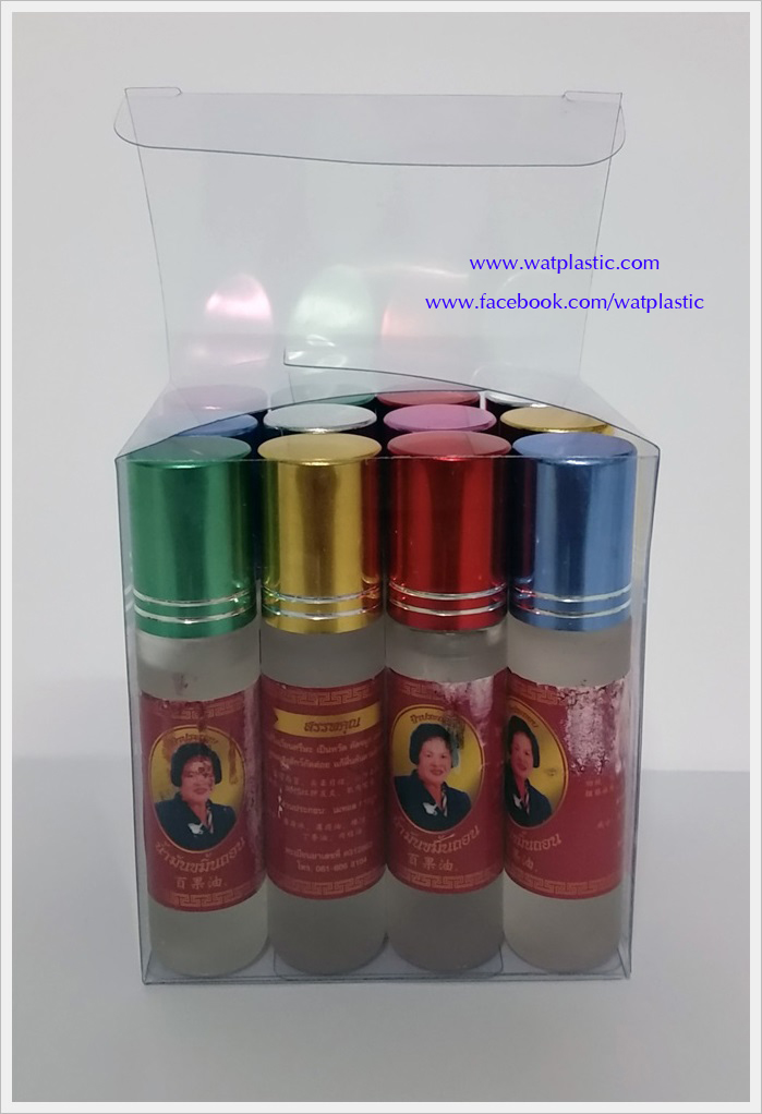 กล่องใส่ น้ำมันมวย , พิมเสนน้ำ แพค 12 ขวด ขนาด 5.8 x 7.6 x 8.5 cm