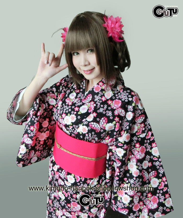 set.ยูกาตะ สีดำลายซากุระ05