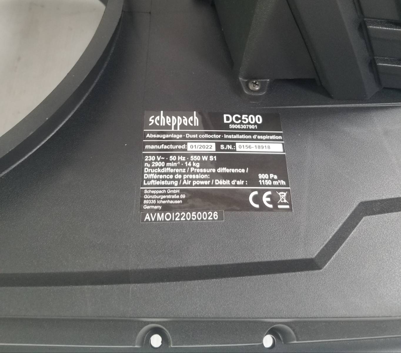 เครื่องดูดฝุ่นเศษไม้ DC500 SCHEPPACH