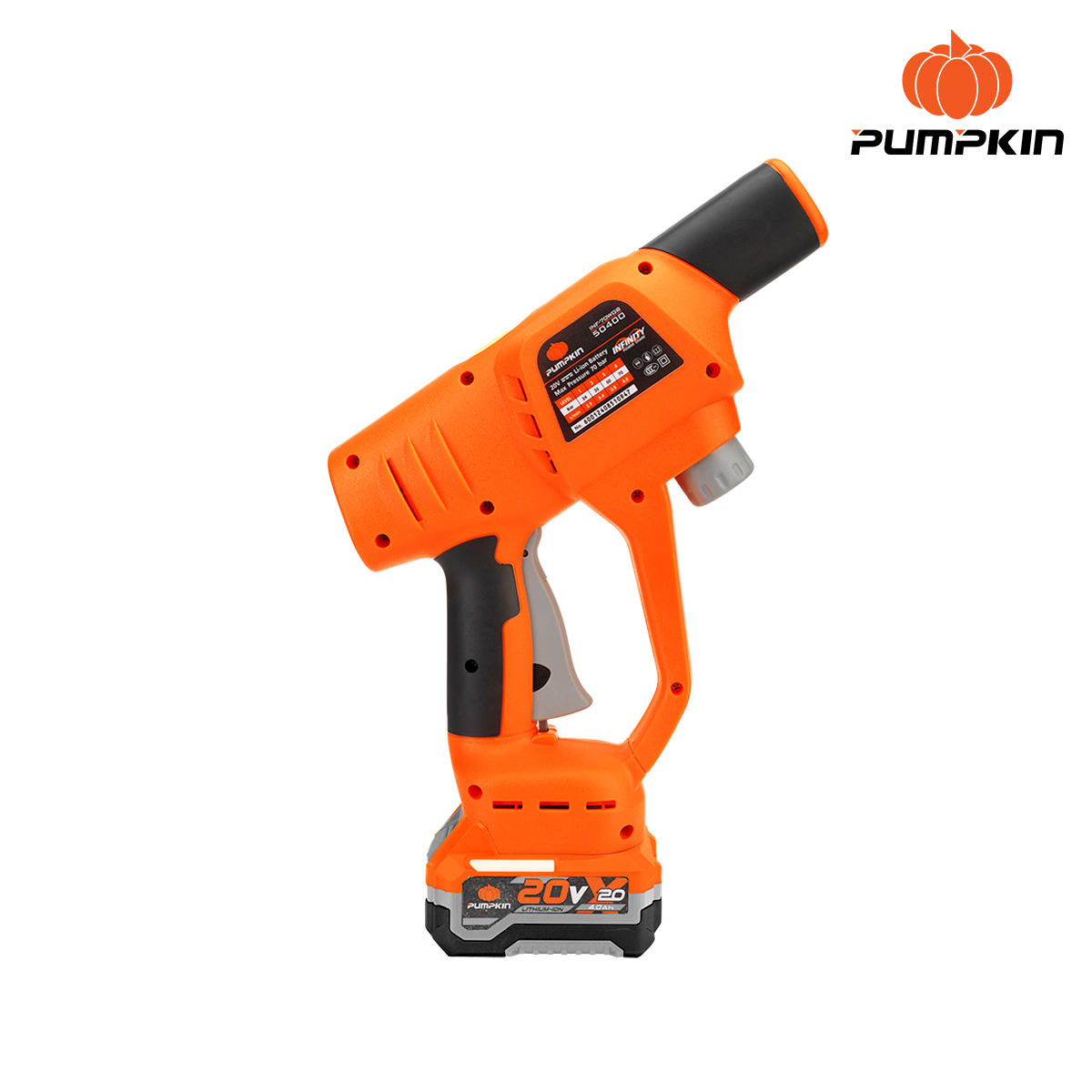 PUMPKIN เครื่องฉีดน้ำแรงดันสูงไร้สาย 20V INF-70WGB-401K-X20/ 50401 (ครบชุด)