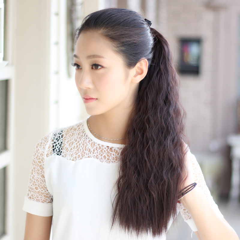 (พร้อมส่ง) แฮร์พีชหางม้าสไตล์เกาหลี แบบผูก ลอนมาม่า ยาว 55 cm