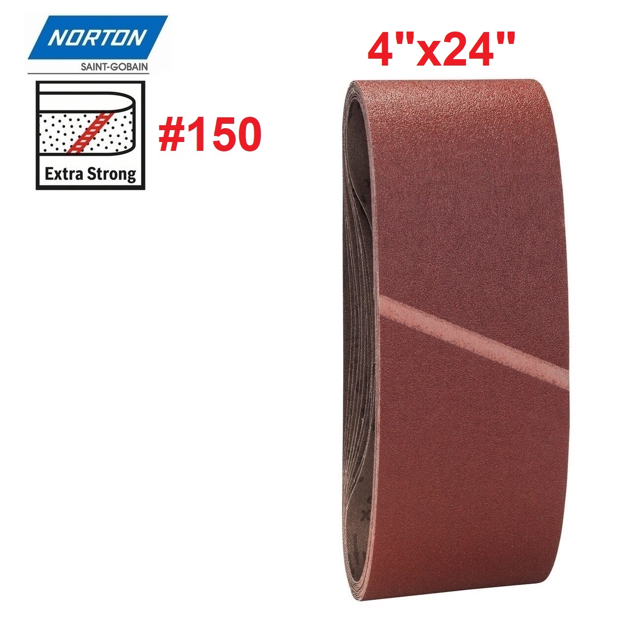 ผ้าทรายสายพาน4"x24" #150 NORTON