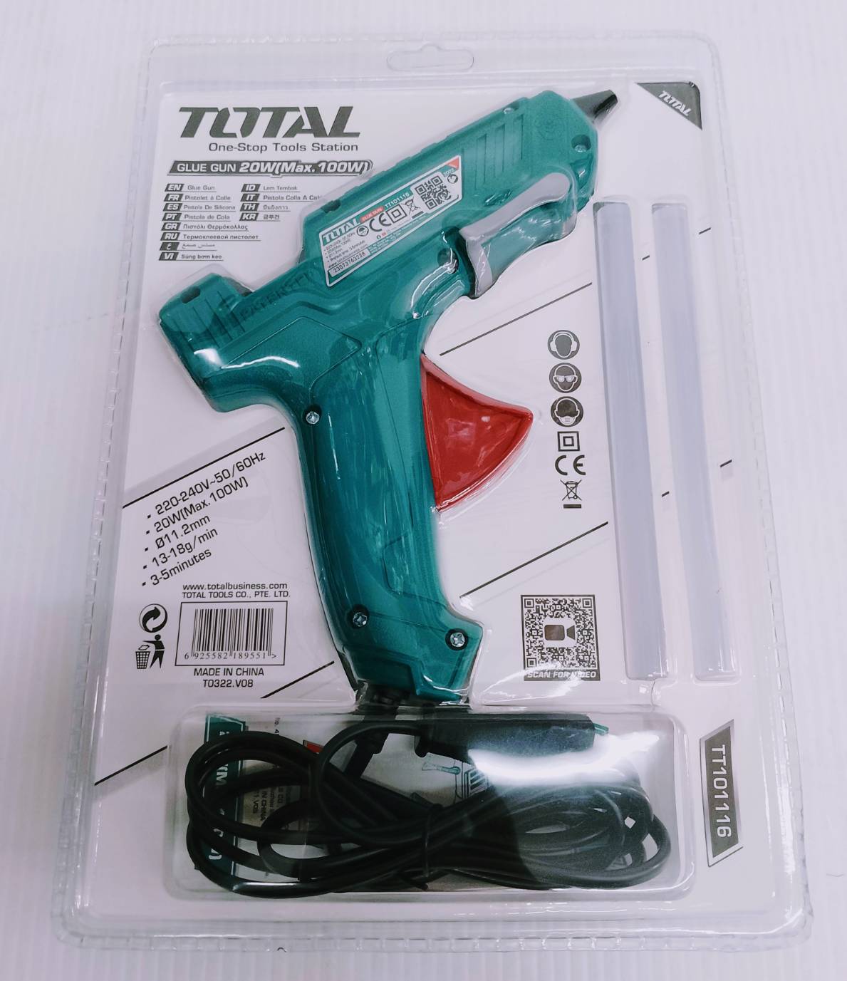 ปืนกาวไฟฟ้า ปืนกาว ปืนยิงกาว 100 วัตต์ TT101116 TOTAL