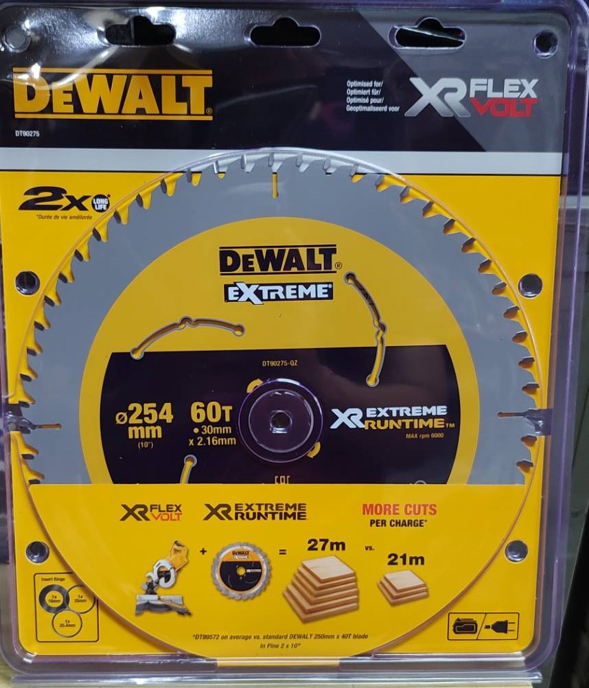 ใบเลื่อยวงเดือน 10"x60T DEWALT DT90275
