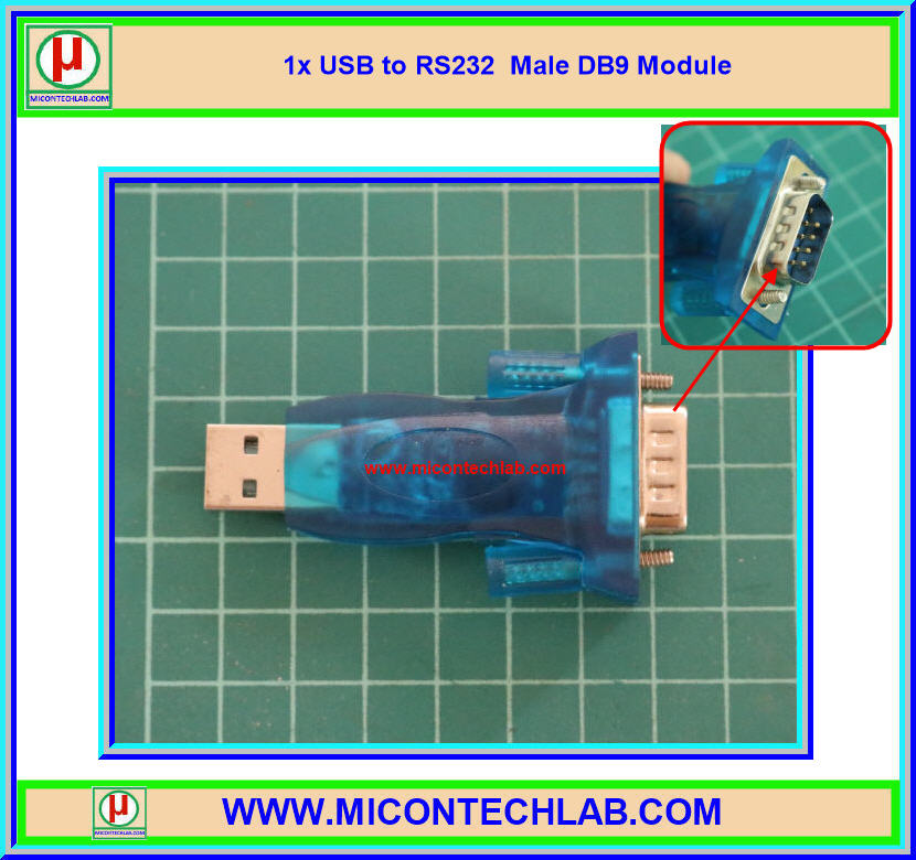1x อะแด็ปเตอร์แปลง USB 2.0 เป็น RS232 Male DB9 (USB to RS232 Adapter )
