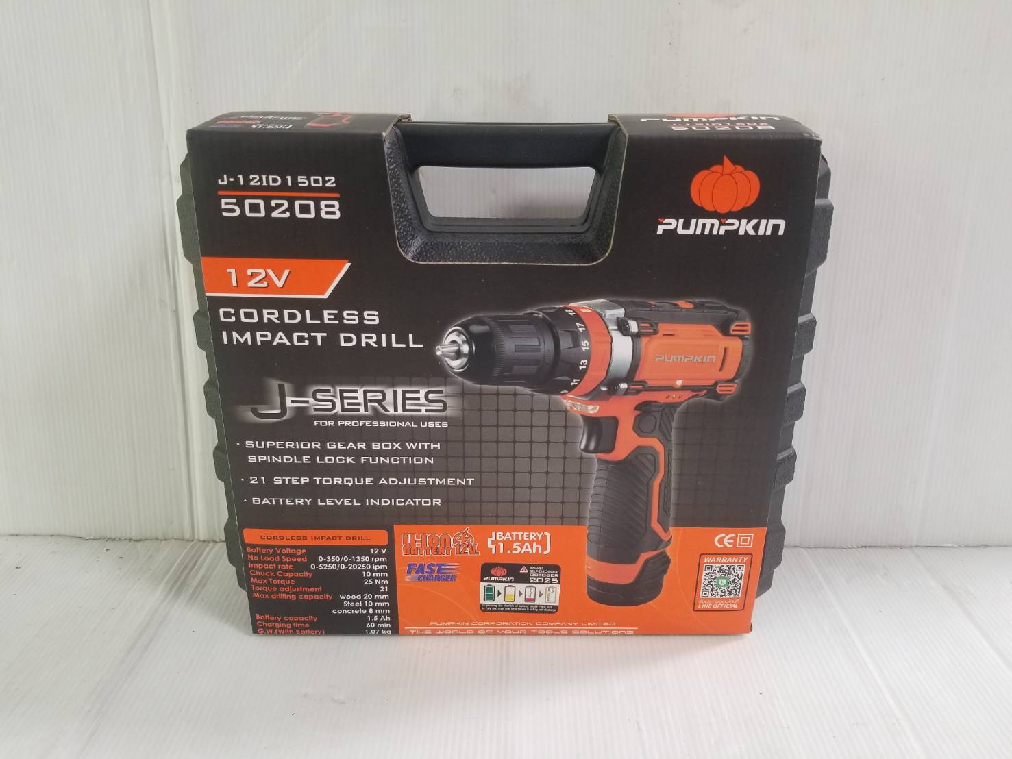 สว่านกระแทกไร้สาย12V J-12ID1502 PUMPKIN #50208