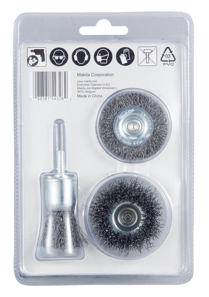 ชุดแปรงลวดสำหรับสว่าน (3 ชิ้น/ชุด) MAKITA D-66070