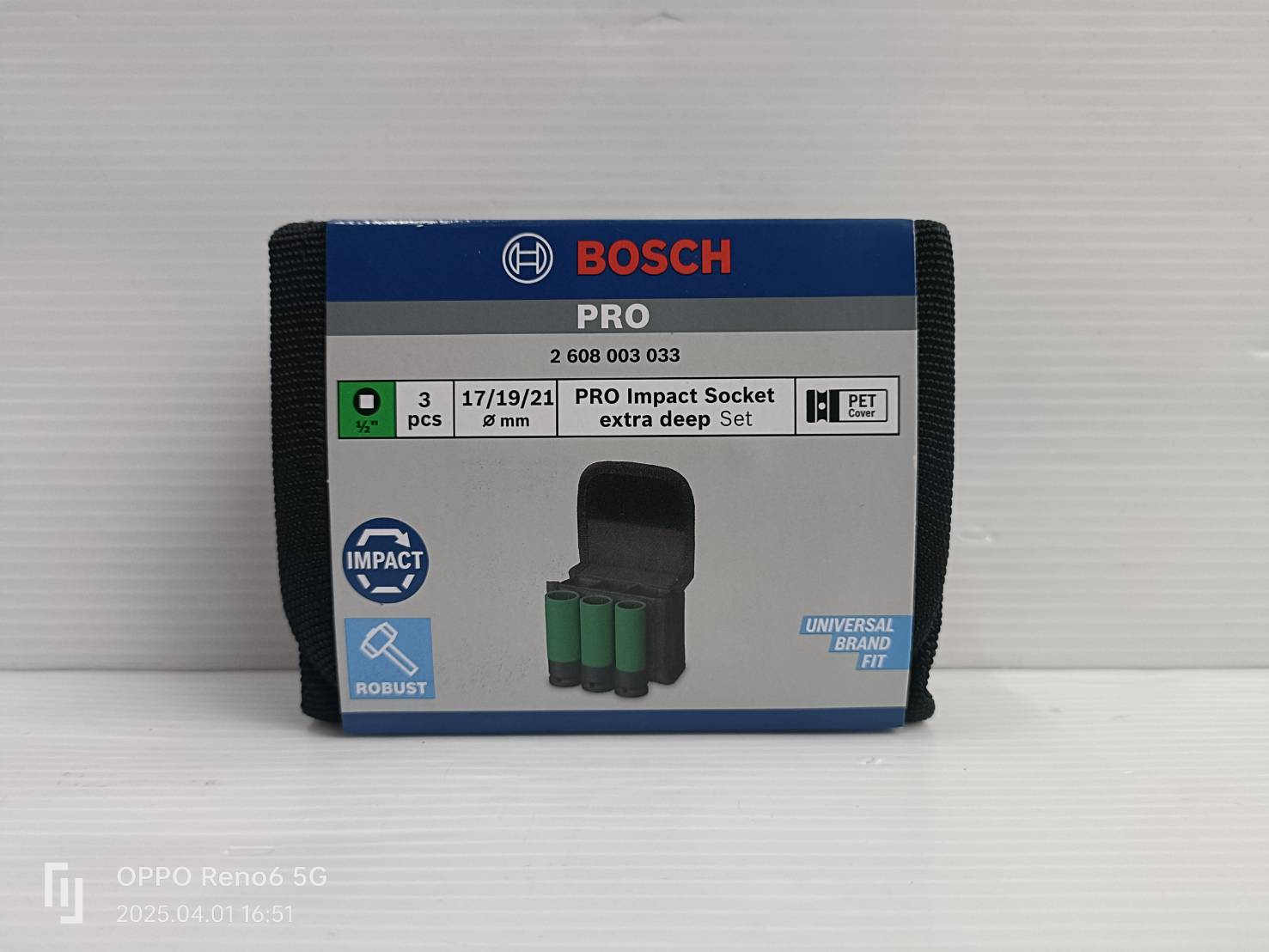 ชุดลูกบล็อกยาว3ชิ้น1/2 BOSCH 2608003033