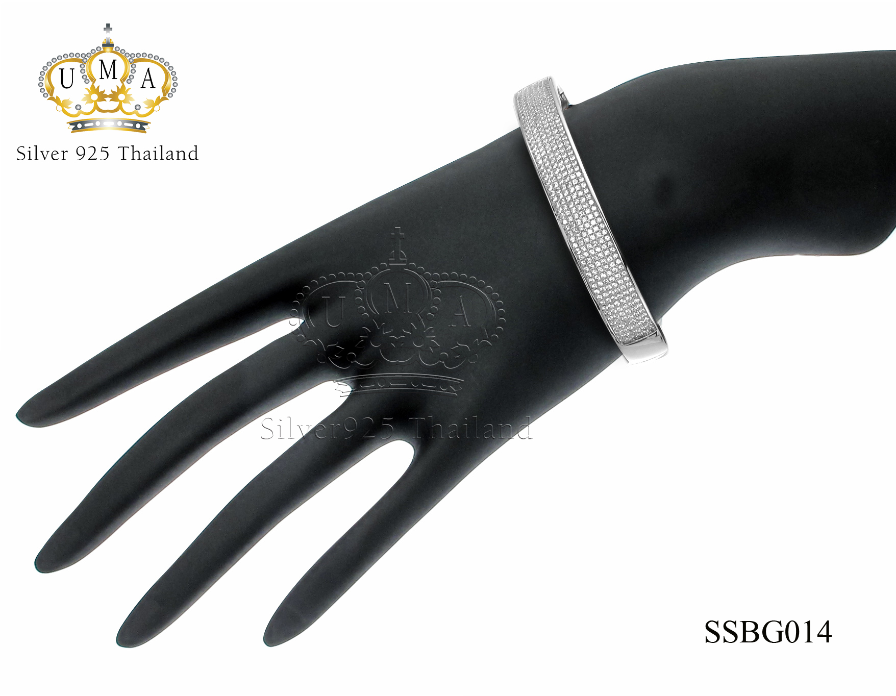 กำไลเงินแท้925ประดับเพรชแท้สวิส เกรดดี น้ำใส