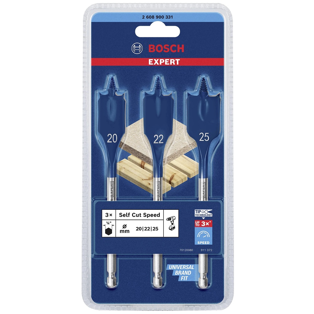ชุดดอกเจาะใบพาย 3ชิ้น BOSCH Expert (20/22/25)