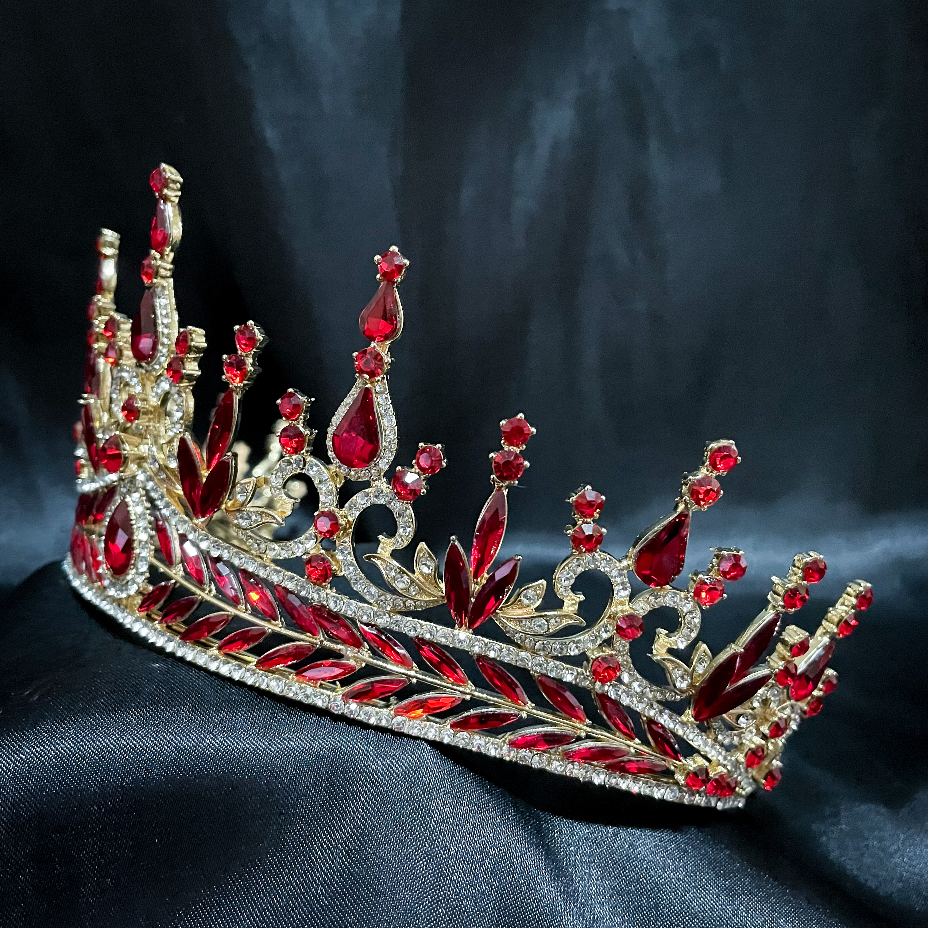 (พร้อมส่ง) เทียร่า 302 สีแดง มงกุฎนางงาม งานสวย ปราณีต QCเพชรทุกเม็ด สินค้าพร้อมส่งจากไทย