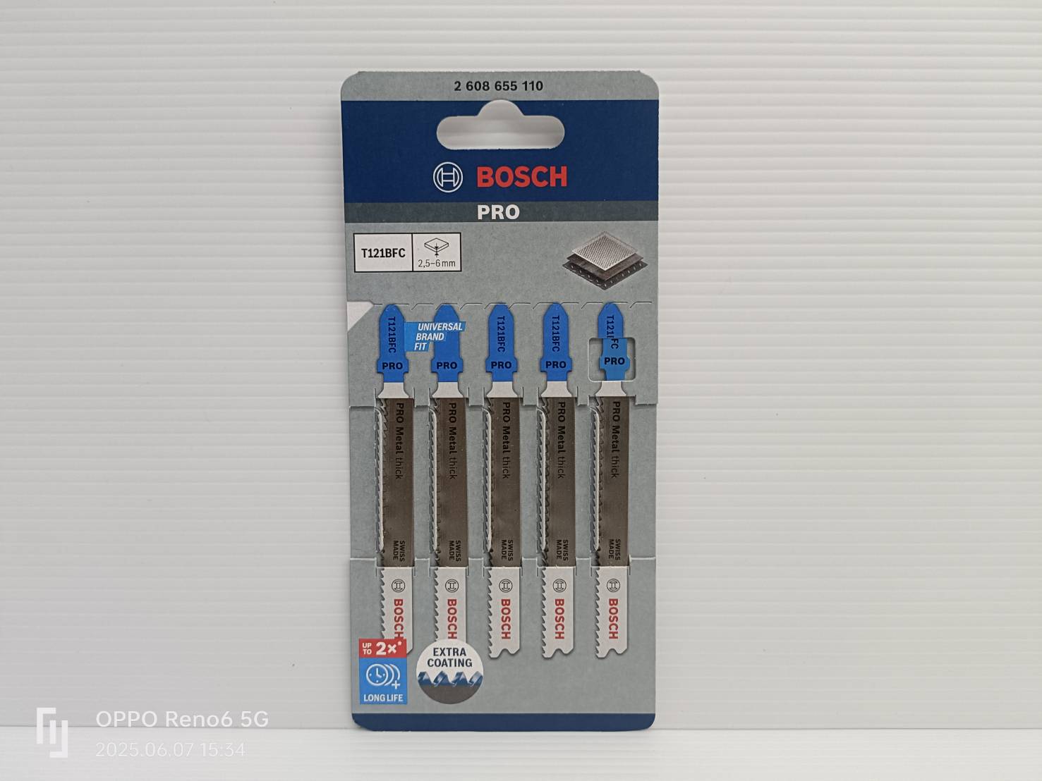 ใบเลื่อยจิ๊กซอว์ตัดสแตนเลส (5 ใบ/แพค) T121BFC BOSCH 2608655110