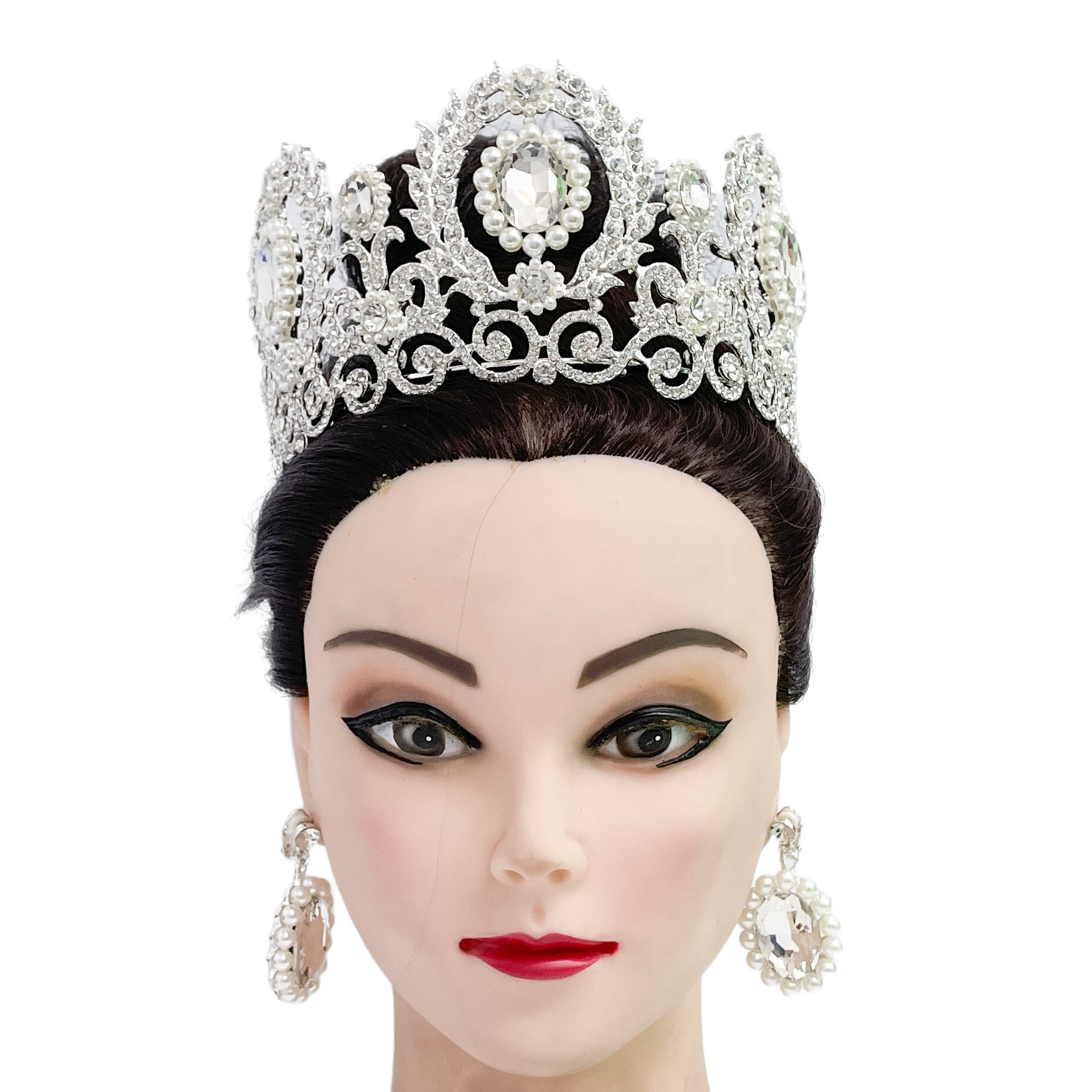 (พร้อมส่ง) เทียร่า 001 สีเงิน มงกุฎนางงาม มงกุฎเจ้าหญิง งานสวย ปราณีต QCเพชรทุกเม็ด สินค้าพร้อมส่งจากไทย