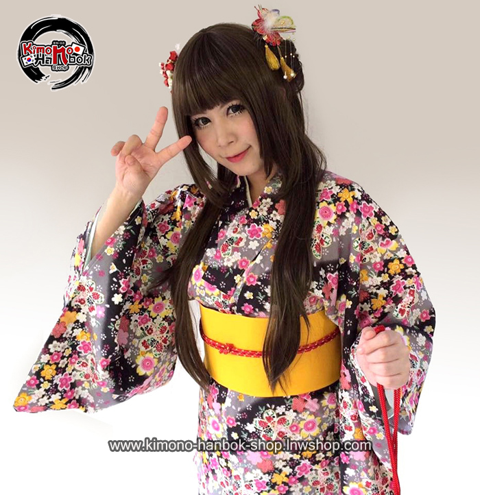 set.ยูกาตะ สีดำลายซากุระ02 (หมด)