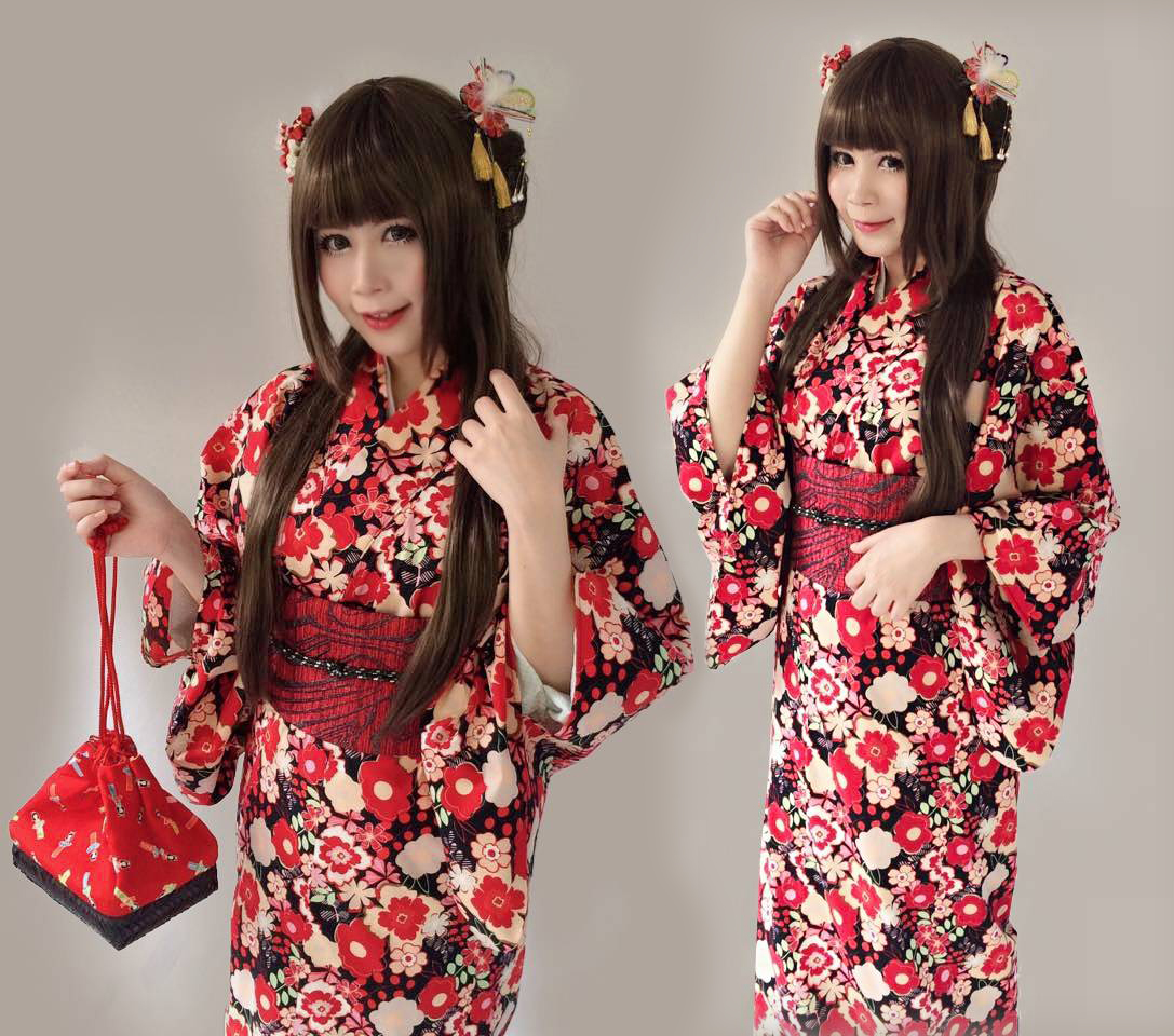 set.ยูกาตะ สีดำแดง