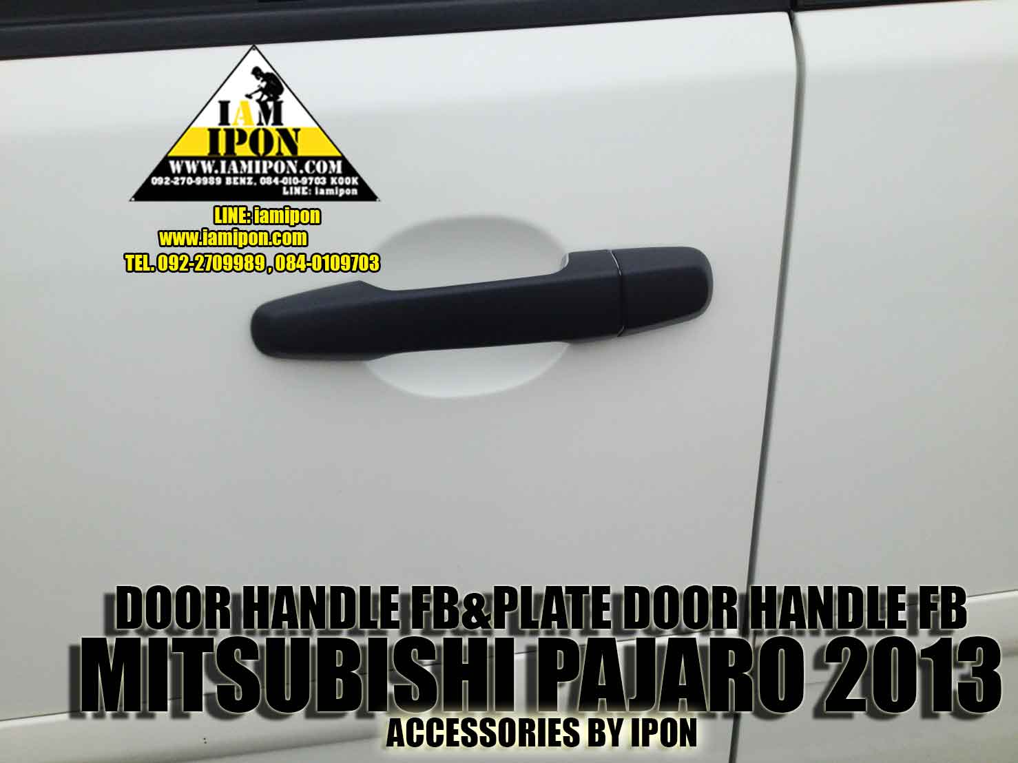 DOOR HANDLE MITSUBISHI PAJEROSPORT 2009-2012 FLATBLACK ครอบมือจับดำด้านมิสซูบิชิ ปาเจโร่สปอร์ต 2009-2012