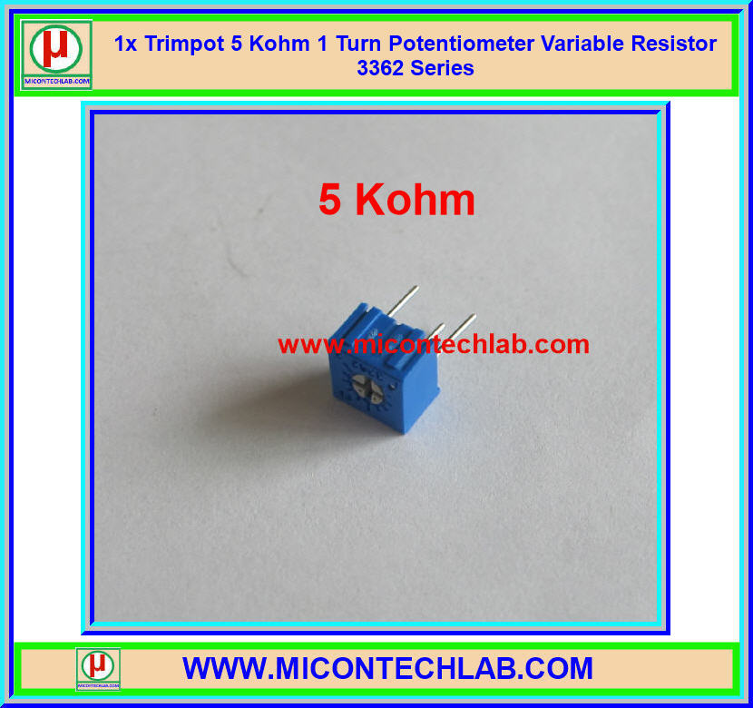 1x Trimpot 5 KOhm 1 Turn Potentiometer Variable Resistor 3362 Series