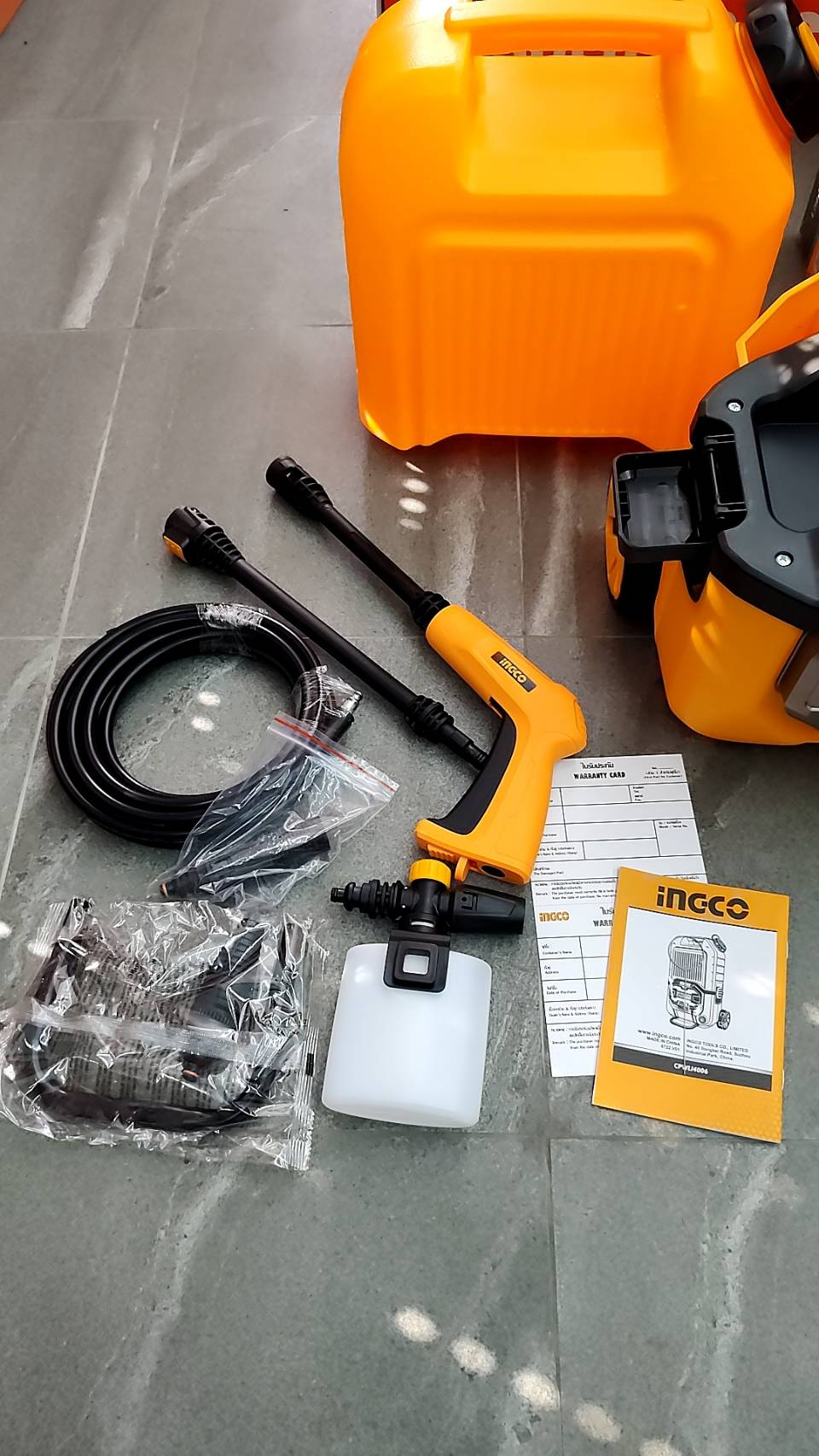 INGCO เครื่องฉีดน้ำแรงดันสูง80บาร์ 40V CPWLI4006 (ไม่รวมแบต ไม่รวมแท่นชาร์จ)