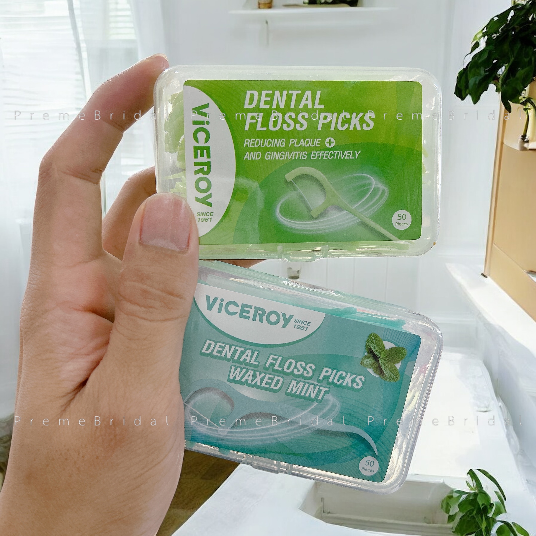 🦷 Viceroy Dental Floss Picks | ไหมขัดฟันแบบด้าม 50 ชิ้น 🧼✨ สะอาดล้ำลึก ดูแลเหงือก – พกง่าย ใช้สะดวก 💚