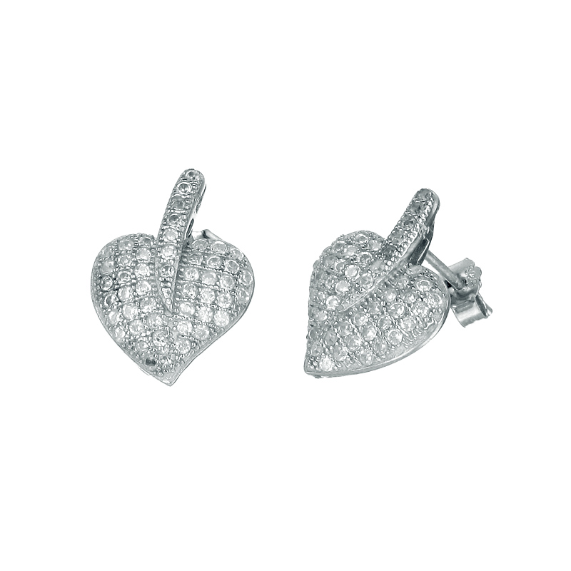 ต่างหูเงินแท้925ประดับเพรชแท้สวิส