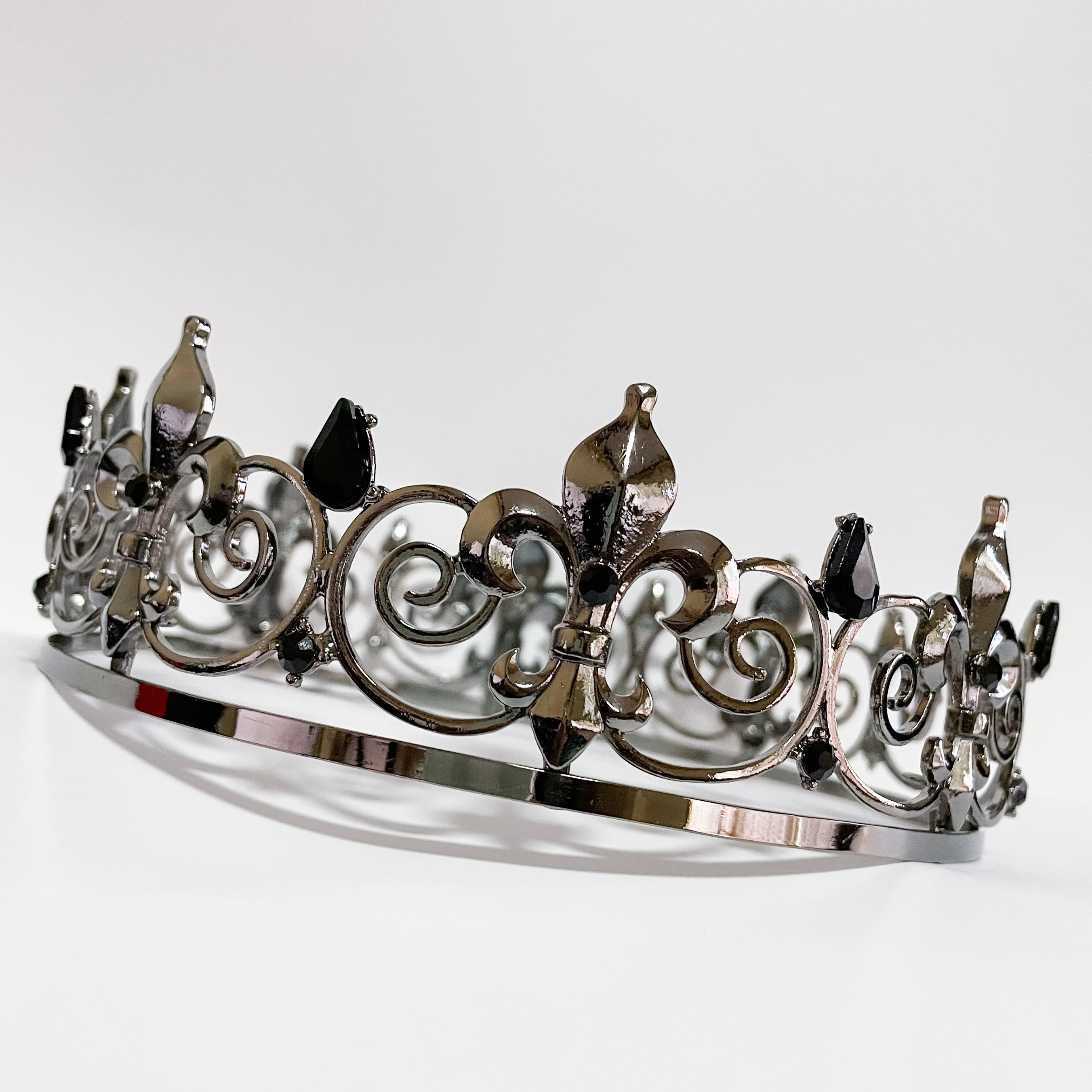 (พร้อมส่ง) มงกุฏผู้ชาย 026 สีดำ มงกุฎผู้ชาย มงกุฎเจ้าชาย งานสวย ปราณีต QCเพชรทุกเม็ด