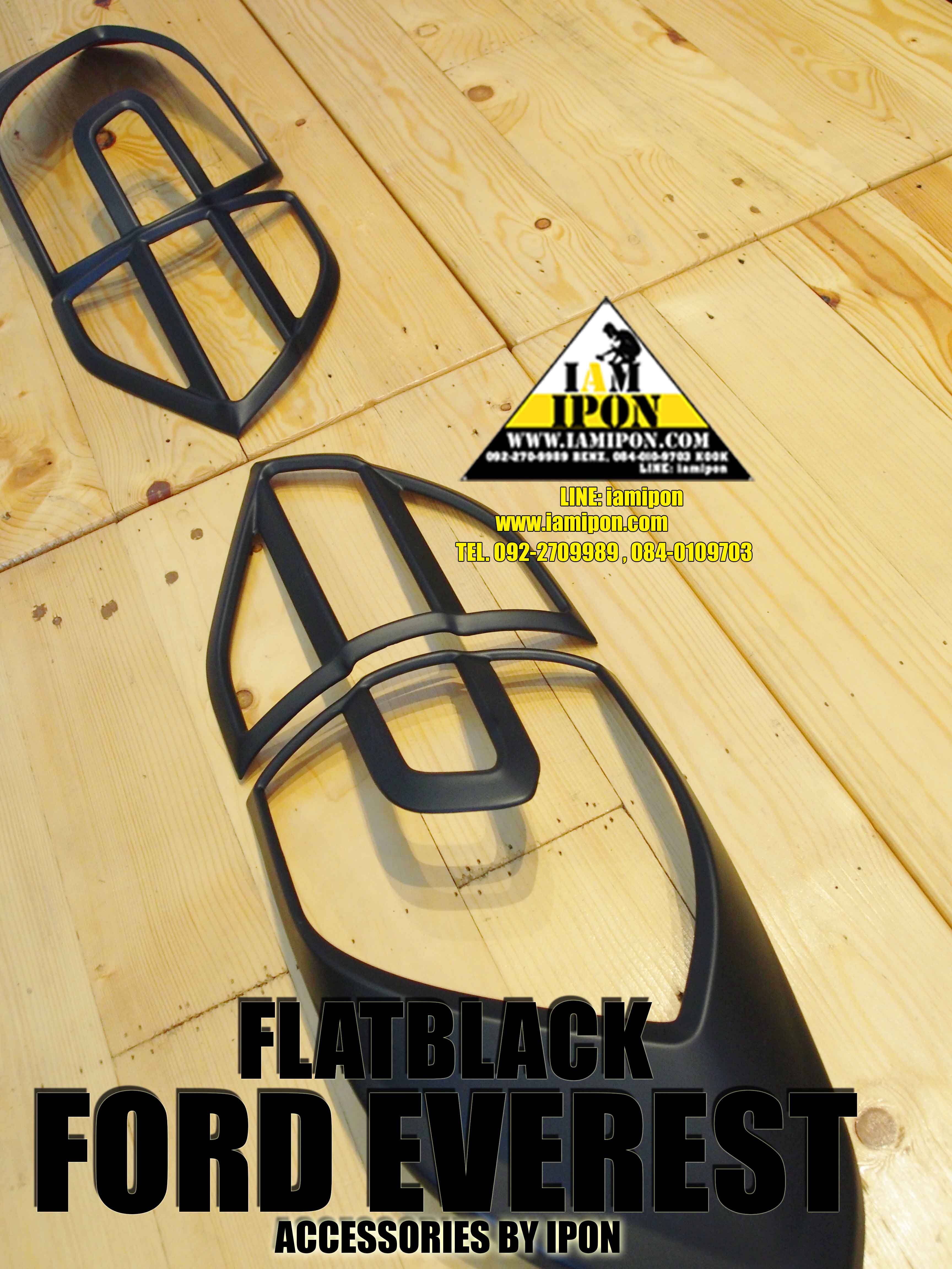TRAILLAMP COVER FORD EVEREST FLATBLACK ครอบไฟท้ายดำด้านฟอร์ดเอเวอเรส