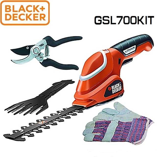 เครื่องตัดแต่งพุ่ม แบตเตอรี่ Li-Ion 7V GSL700KIT BLACK&DECKER
