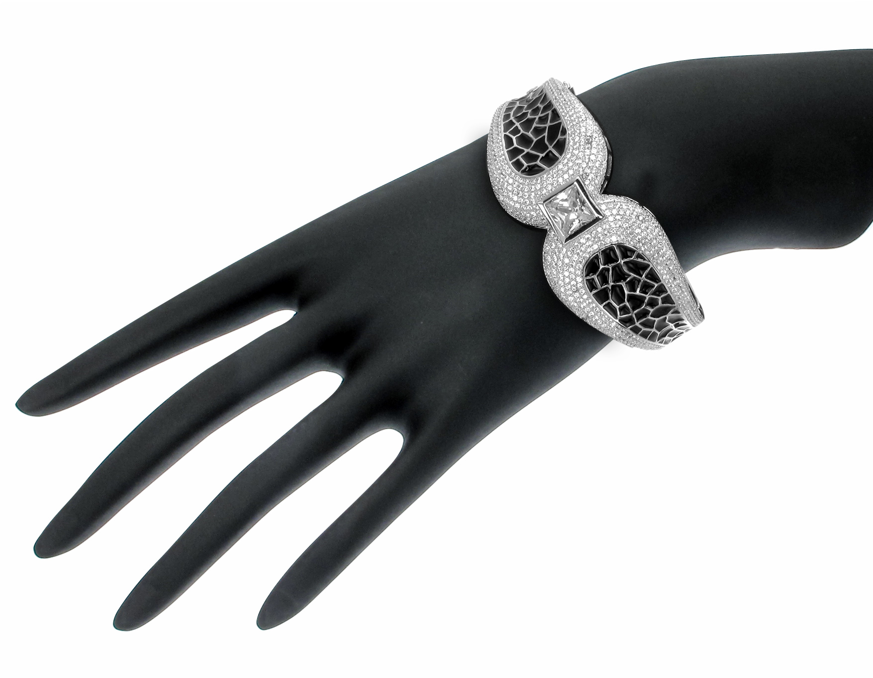 กำไลเงินแท้925ประดับเพรชแท้สวิส เกรดดี น้ำใส