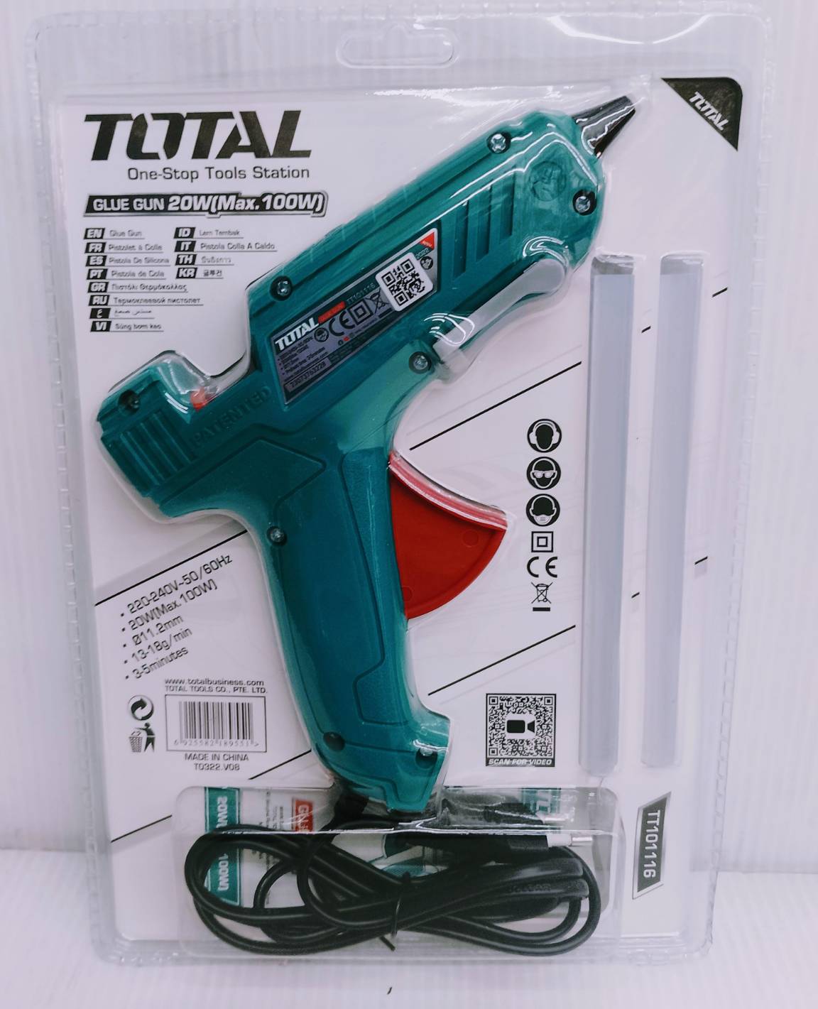 ปืนกาวไฟฟ้า ปืนกาว ปืนยิงกาว 100 วัตต์ TT101116 TOTAL