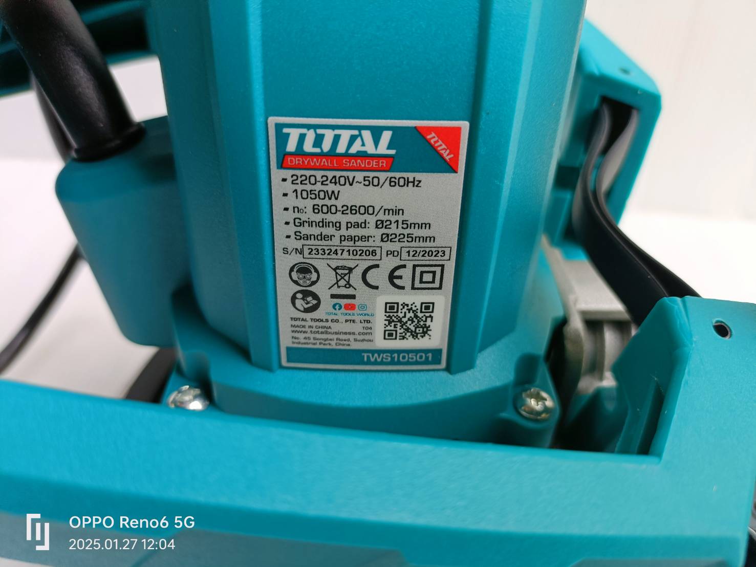 Total เครื่องขัดผนังปูนและฝ้า กำลัง 1050W รุ่น TWS10501