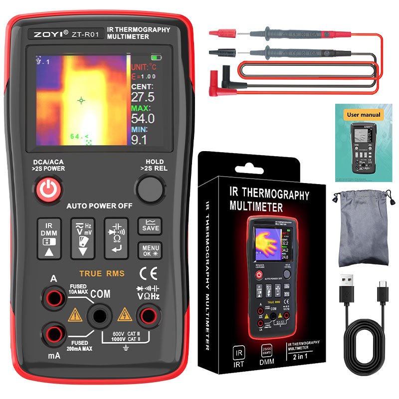 มัลติมิเตอร์+เทอร์โมมิเตอร์IR ZT-R01 ZOYI