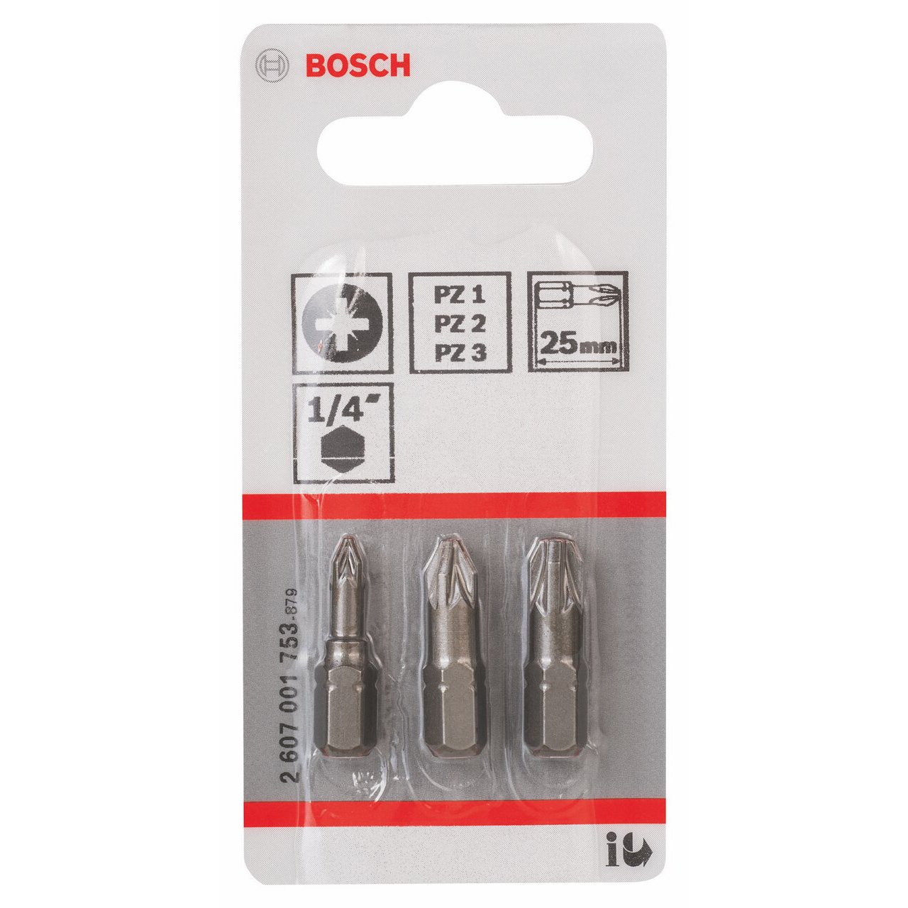 ดอกไขควง25มม. PZ1 / PZ2 / PZ3 BOSCH 2607001753