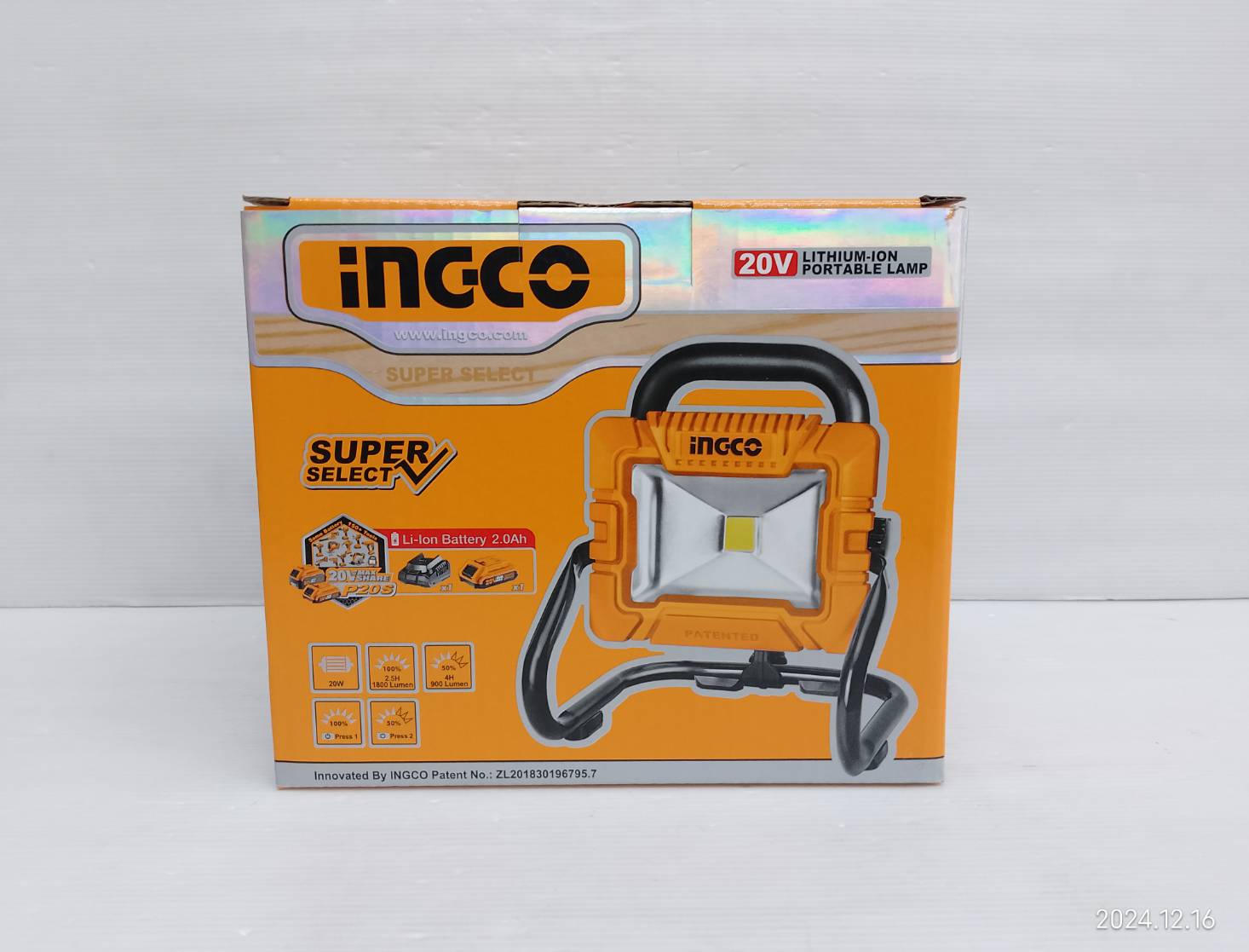 INGCO ไฟฉายตั้งโต๊ะ20V CWLI20258 ครบชุด