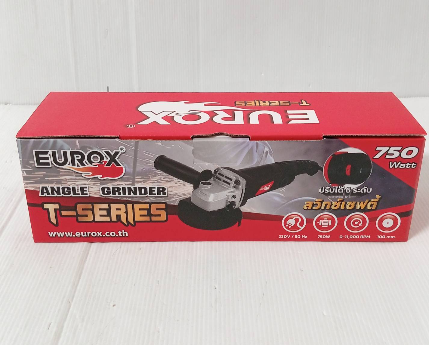 เครื่องเจียร4" ปรับรอบได้ สวิทช์เซฟตี้ T-SERIES EUROX