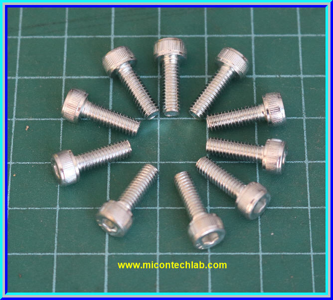 10x สกรูหัวจมหกเหลี่ยมชุบขาว M4x12 มม.