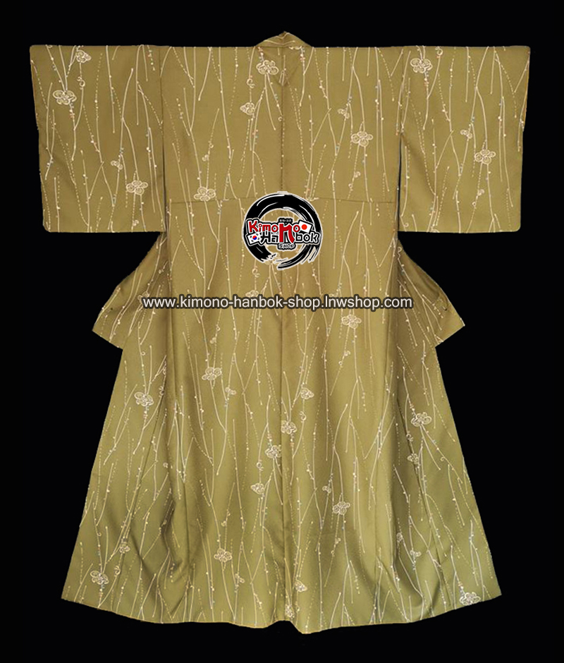 ชุดกิโมโนสีเขียวลาย01