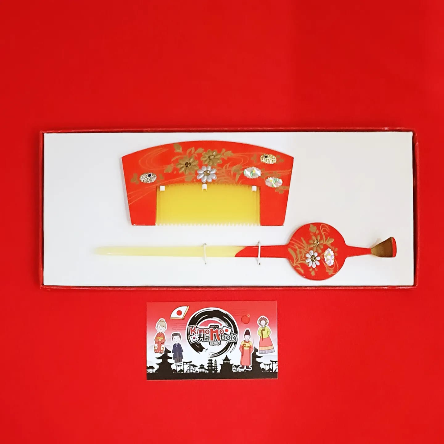 ชุดปิ่นเมลามีลสีแดง คู่PINW2003