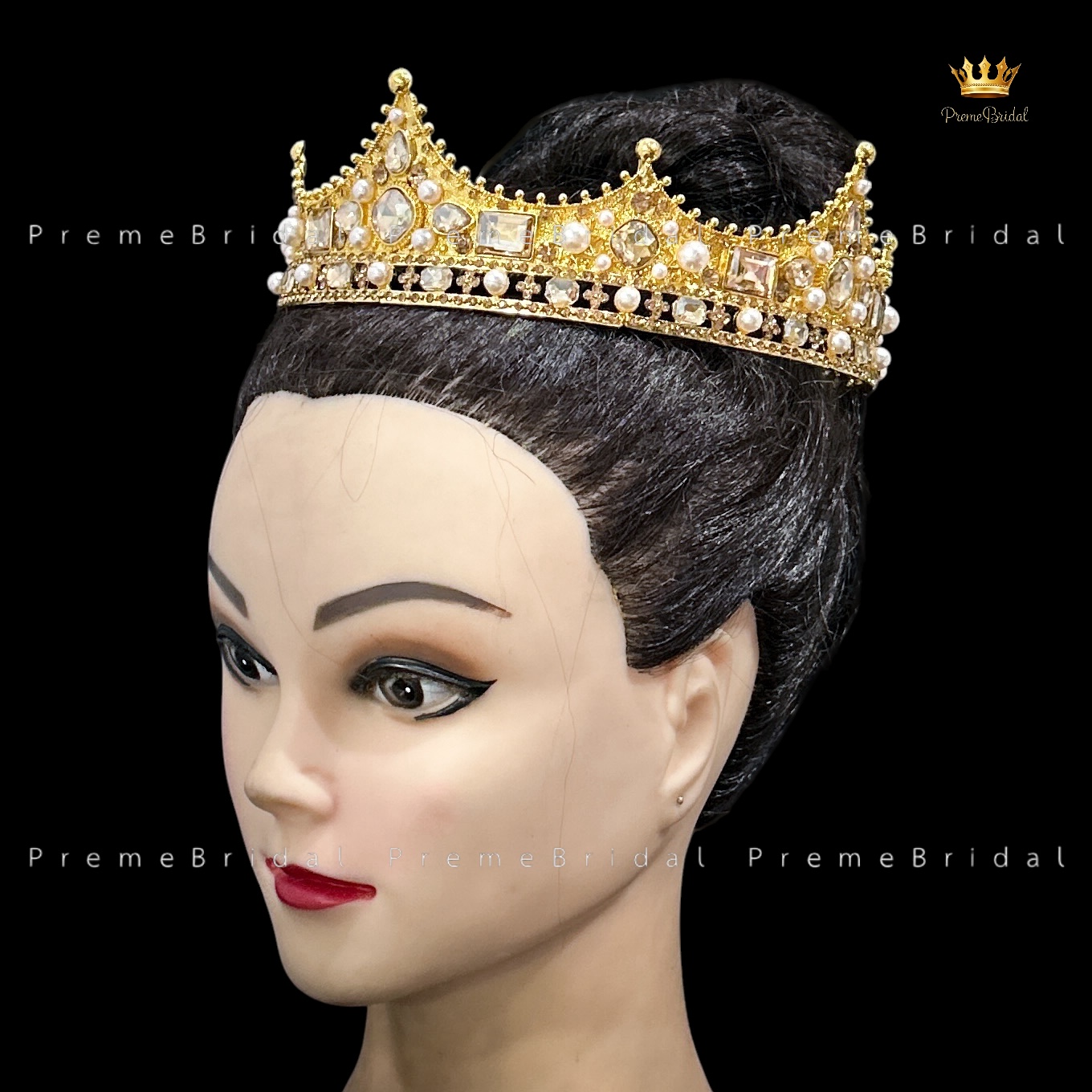 (พร้อมส่ง) มงกุฏผู้ชาย 035 สีทอง มงกุฎผู้ชาย มงกุฎเจ้าชาย งานสวย ปราณีต QCเพชรทุกเม็ด