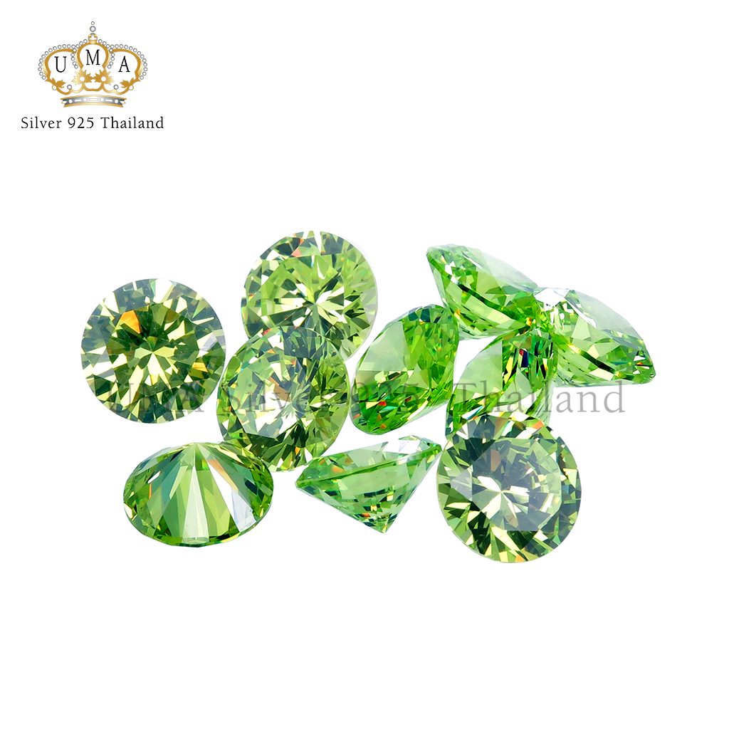 เพชรSpinel 7A สปิเนล ทรงกลม สีเขียวอ่อน No.149 (Green Light Spinel No.149 ROUND) - Size 6.50mm - 1แพ็ค - 100เม็ด