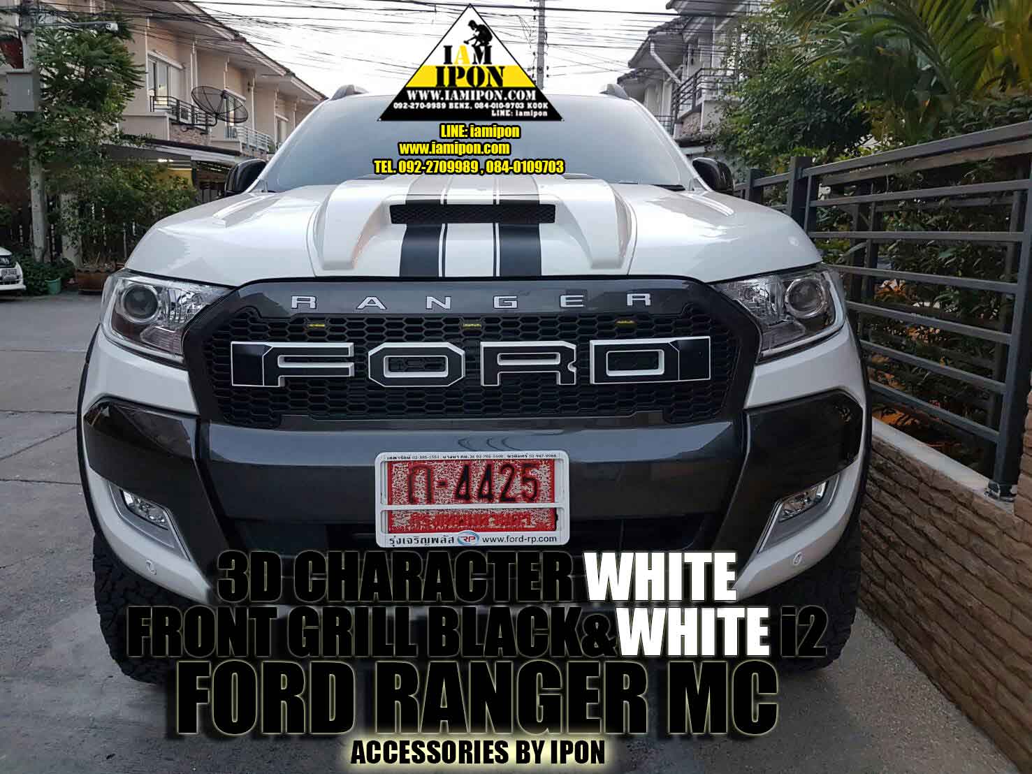 FRONT GRILL BLACK&WHITE I2 FORD RANGER MC กระจังหน้าดำขอบขาว I2 ฟอร์ดเรนเจอร์ MC