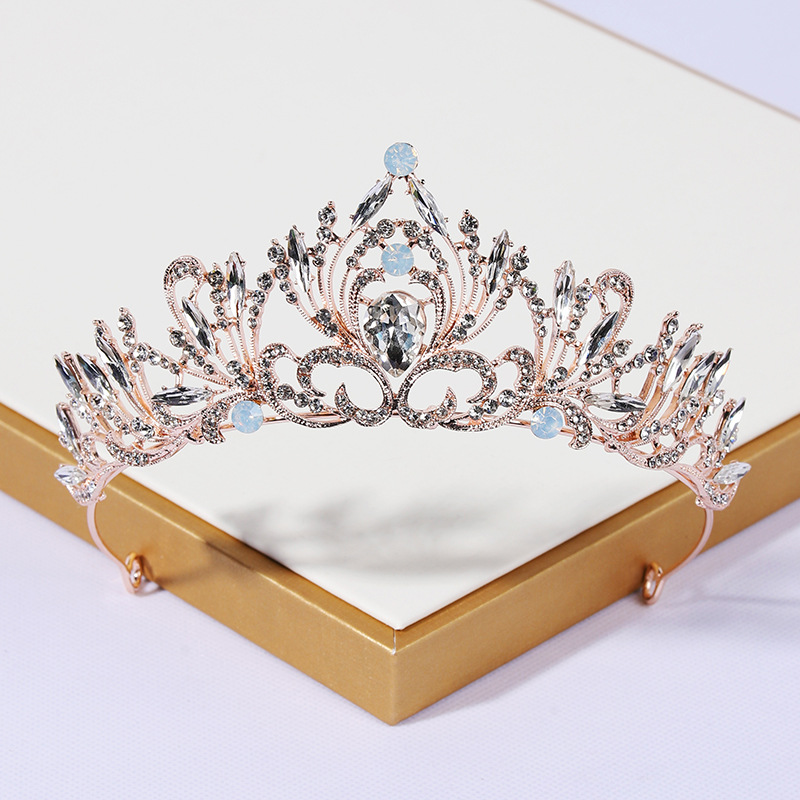 (พร้อมส่ง) เทียร่า 331 สีโรสโกลด์ มงกุฎนางงาม งานสวย ปราณีต QCเพชรทุกเม็ด สินค้าพร้อมส่งจากไทย