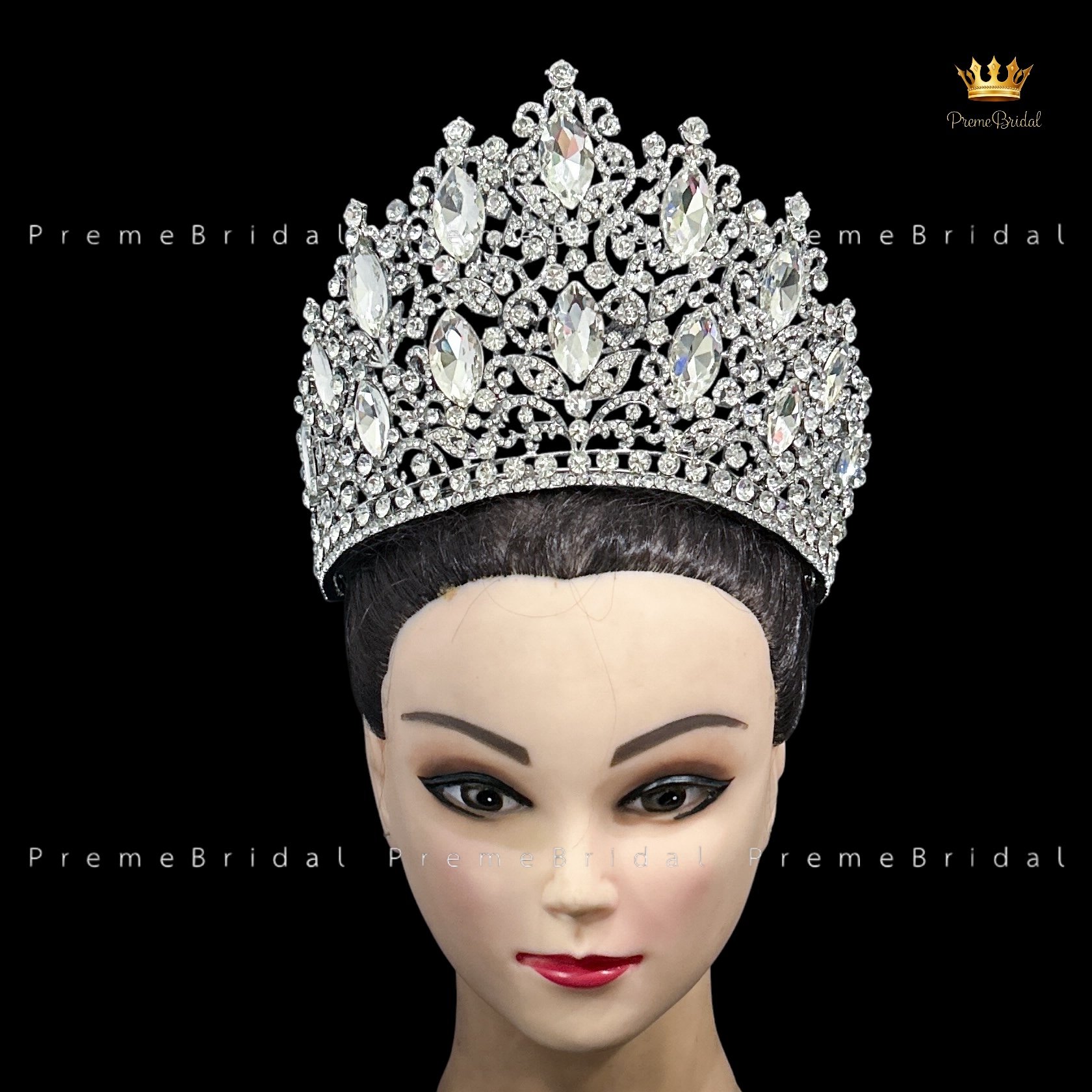 (พร้อมส่งจากไทย) มงกุฏ 142 สำหรับนางงาม ขนาดใหญ่ งานโลหะฐานกลมปรับขนาดได้ ส่งด่วน ส่งจาก จ.อุบลราชธานี